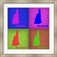 Framed New Hampshire Pop Art Map 1