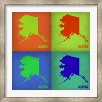 Framed Alaska Pop Art Map 1