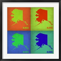 Framed Alaska Pop Art Map 1