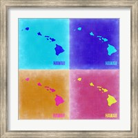 Framed Hawaii Pop Art Map 2