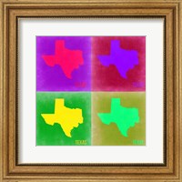 Framed Texas Pop Art Map 2