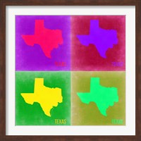 Framed Texas Pop Art Map 2