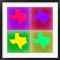 Framed Texas Pop Art Map 2