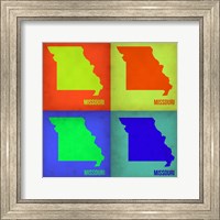 Framed Missouri Pop Art Map 1