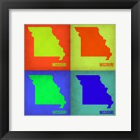 Framed Missouri Pop Art Map 1