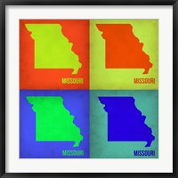 Framed Missouri Pop Art Map 1