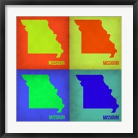 Framed Missouri Pop Art Map 1