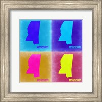 Framed Mississippi Pop Art Map 2