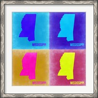 Framed Mississippi Pop Art Map 2