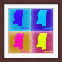 Framed Mississippi Pop Art Map 2