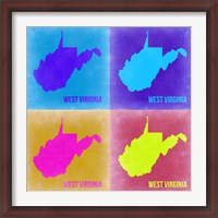 Framed West Virginia Pop Art Map 2