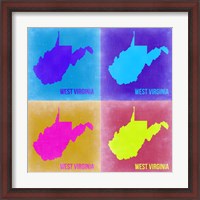 Framed West Virginia Pop Art Map 2