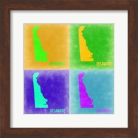 Framed Delaware Pop Art Map 2