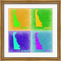 Framed Delaware Pop Art Map 2