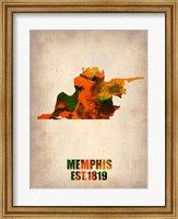 Framed Memphis Watercolor Map