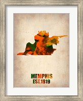 Framed Memphis Watercolor Map