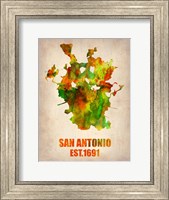 Framed San Antonio Watercolor Map