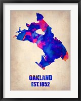 Framed Oakland Watercolor Map