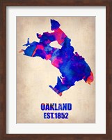 Framed Oakland Watercolor Map