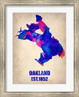 Framed Oakland Watercolor Map