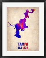 Framed Tampa Watercolor Map