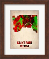Framed Saint Paul Watercolor Map