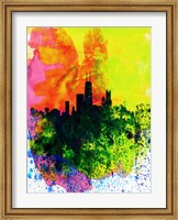 Framed Chicago Watercolor Skyline
