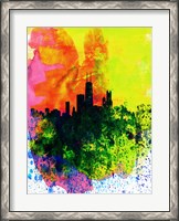 Framed Chicago Watercolor Skyline