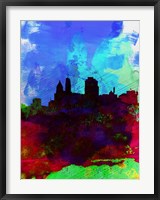 Framed Cincinnati Watercolor Skyline