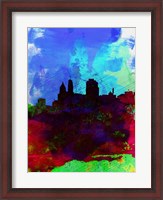 Framed Cincinnati Watercolor Skyline