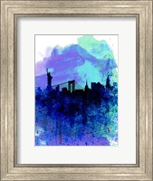 Framed New York  Watercolor Skyline 2