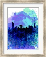 Framed New York  Watercolor Skyline 2