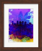 Framed Phoenix Watercolor Skyline 1