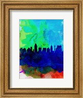 Framed San Antonio Watercolor Skyline