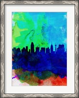 Framed San Antonio Watercolor Skyline