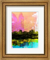 Framed Anchorage Watercolor Skyline