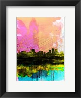 Framed Anchorage Watercolor Skyline