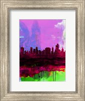 Framed Tulsa Watercolor Skyline 2