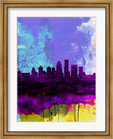 Framed Louisville Watercolor Skyline