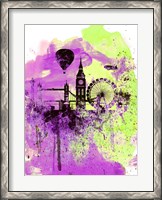 Framed London Watercolor Skyline 1
