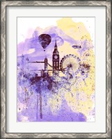 Framed London Watercolor Skyline