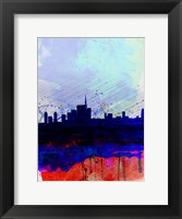 Framed Milan Watercolor Skyline