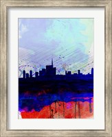 Framed Milan Watercolor Skyline