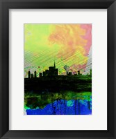 Framed Milan Watercolor Skyline 2