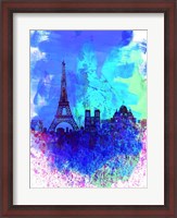 Framed Paris Watercolor Skyline
