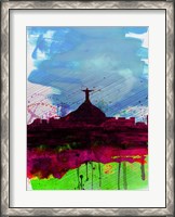 Framed Rio Watercolor Skyline