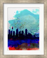 Framed Sydney Watercolor Skyline