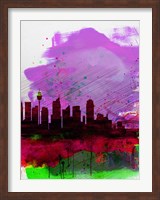 Framed Sydney Watercolor Skyline 2