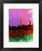 Framed Toronto Watercolor Skyline