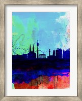 Framed Vienna Watercolor Skyline